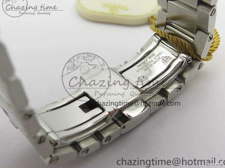 0718 Speedmaster ’57 Co-Axial OMF 1:1 Best Edition White Dial RG Markers On SS Bracelet A Elegant 8144